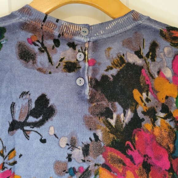 ELLEN TRACY Floral Fine Merino Wool Sweater - Picture 5 of 10